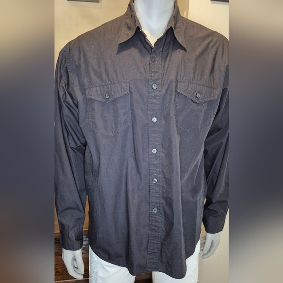 Kenneth Cole Black sports/dress shirt - Picture 2 of 14